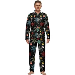 Christmas Thanksgiving Pattern Men s Long Sleeve Velvet Pocket Pajamas Set by Ravend