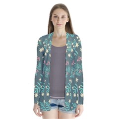 Illustration Pattern Seamless Drape Collar Cardigan by Ravend