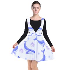 Whale Fish Sea Pattern Mammal Ocean Plunge Pinafore Dress by Ravend