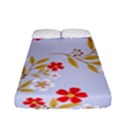 Nature Illustration Pattern Flower Floral Fitted Sheet (Full/ Double Size) View1