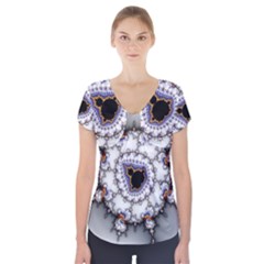 Mandelbrot Fractal Background Template Circle Short Sleeve Front Detail Top by danenraven