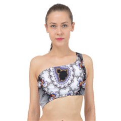 Mandelbrot Fractal Background Template Circle Spliced Up Bikini Top  by danenraven