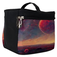 Fantasy World Red Bubbles Landscape Make Up Travel Bag (small) by Wegoenart