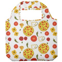 Illustration Pizza Background Vegetable Foldable Grocery Recycle Bag by Ravend