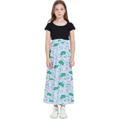 Flower Pattern Wallpaper Seamless Kids  Flared Maxi Skirt by Ravend