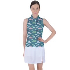 Llama Clouds  Women s Sleeveless Polo Tee by ConteMonfrey