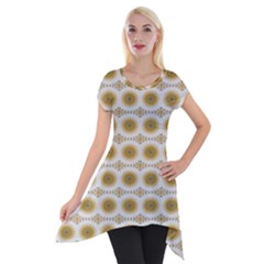 Abstract Petals Short Sleeve Side Drop Tunic by ConteMonfrey