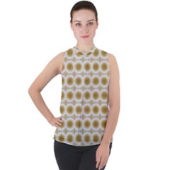 Abstract Petals Mock Neck Chiffon Sleeveless Top by ConteMonfrey