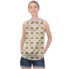 Abstract Petals High Neck Satin Top by ConteMonfrey