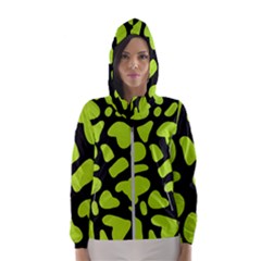 Neon Green Cow Spots Women s Hooded Windbreaker by ConteMonfrey