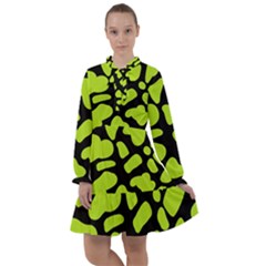 Neon Green Cow Spots All Frills Chiffon Dress by ConteMonfrey