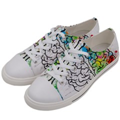 Brain Mind Psychology Idea Drawing Men s Low Top Canvas Sneakers by Wegoenart