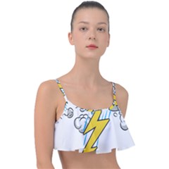 Storm Thunder Lightning Light Flash Cloud Frill Bikini Top by danenraven