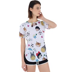 My Neighbor Totoro Cartoon Perpetual Short Sleeve T-shirt by danenraven