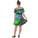 Green Forest Tropical Jungle Tree Wood Nature Off Shoulder Velour Dress View2