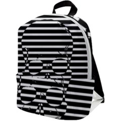 Striped-skull Demonic Skulls-stripe Zip Up Backpack by Casemiro