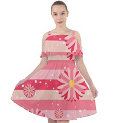 Floral-002 Cut Out Shoulders Chiffon Dress by nateshop
