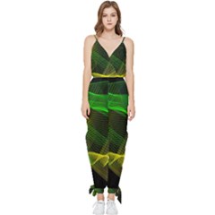 Abstract Pattern Hd Wallpaper Background Sleeveless Tie Ankle Chiffon Jumpsuit by Ravend