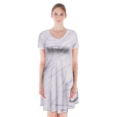 Marble Background Marble Pattern Short Sleeve V-neck Flare Dress by Ravend