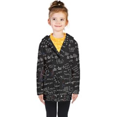 Black Background Text Overlay  Mathematics Formula Kids  Double Breasted Button Coat by danenraven