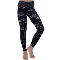 Black Background Text Overlay  Mathematics Formula Kids  Lightweight Velour Classic Yoga Leggings by danenraven