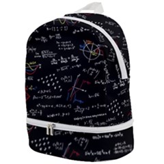 Black Background Text Overlay  Mathematics Formula Zip Bottom Backpack by danenraven