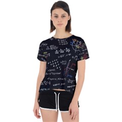 Black Background Text Overlay  Mathematics Formula Open Back Sport Tee by danenraven