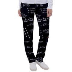 Black Background Text Overlay  Mathematics Formula Women s Casual Pants by danenraven