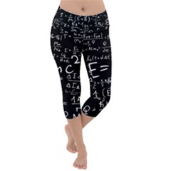 Science Einstein Formula Mathematics Physics Lightweight Velour Capri Yoga Leggings by danenraven