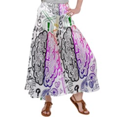 Anatomy Brain Head Medical Psychedelic  Skull Satin Palazzo Pants by danenraven