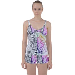 Anatomy Brain Head Medical Psychedelic  Skull Tie Front Two Piece Tankini by danenraven