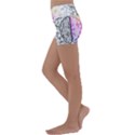 Anatomy Brain Head Medical Psychedelic  Skull Kids  Lightweight Velour Yoga Shorts View2