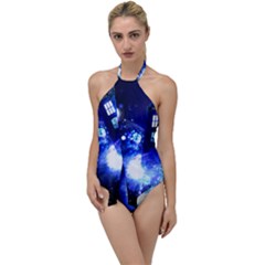 Tardis Background Space Go With The Flow One Piece Swimsuit by Jancukart