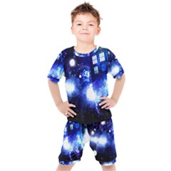 Tardis Background Space Kids  Tee And Shorts Set by Jancukart