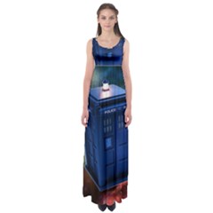 The Police Box Tardis Time Travel Device Used Doctor Who Empire Waist Maxi Dress by Jancukart