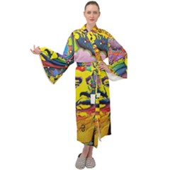 Psychedelic Rock Jimi Hendrix Maxi Velour Kimono by Jancukart