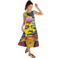 Psychedelic Rock Jimi Hendrix Summer Maxi Dress by Jancukart