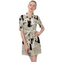 Cute-cat-seamless-pattern Belted Shirt Dress View1