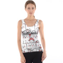 Cute-cat-chef-cooking-seamless-pattern-cartoon Tank Top by Jancukart