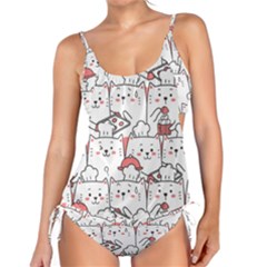 Cute-cat-chef-cooking-seamless-pattern-cartoon Tankini Set by Jancukart