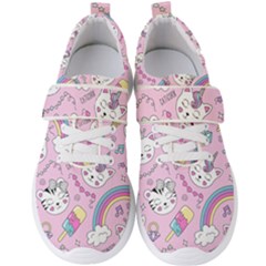 Beautiful Cute Animals Pattern Pink Beautiful Cute Animals Pattern Pink Rainbow Men s Velcro Strap Shoes by Jancukart