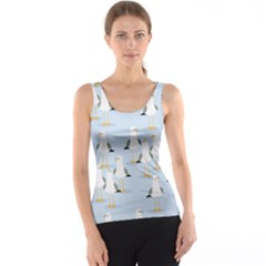 Cute-seagulls-seamless-pattern-light-blue-background Tank Top by Jancukart