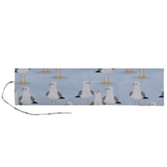 Cute-seagulls-seamless-pattern-light-blue-background Roll Up Canvas Pencil Holder (l) by Jancukart