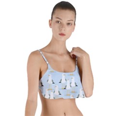 Cute-seagulls-seamless-pattern-light-blue-background Layered Top Bikini Top  by Jancukart