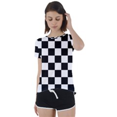 Chess Board Background Design Short Sleeve Foldover Tee by Wegoenart