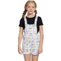 Cute-cat-colorful-cartoon-doodle-seamless-pattern Kids  Short Overalls View1