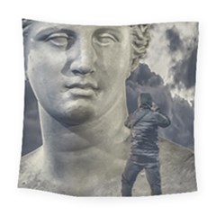 Men Taking Photos Of Greek Goddess Square Tapestry (large) by dflcprintsclothing