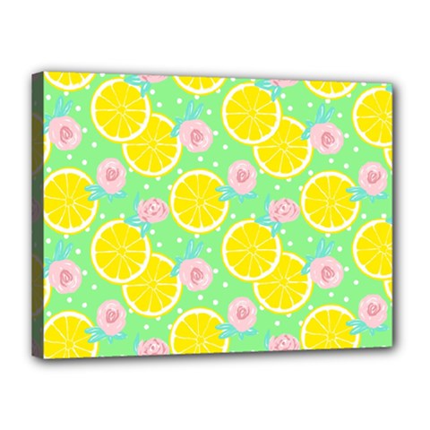 Green Lemons Canvas 16  X 12  (stretched) by ConteMonfrey