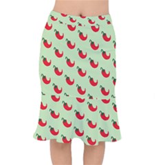 Small Mini Peppers Green Short Mermaid Skirt by ConteMonfrey