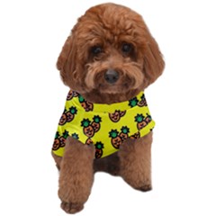 Yellow Background Pineapples Dog T-shirt by ConteMonfrey